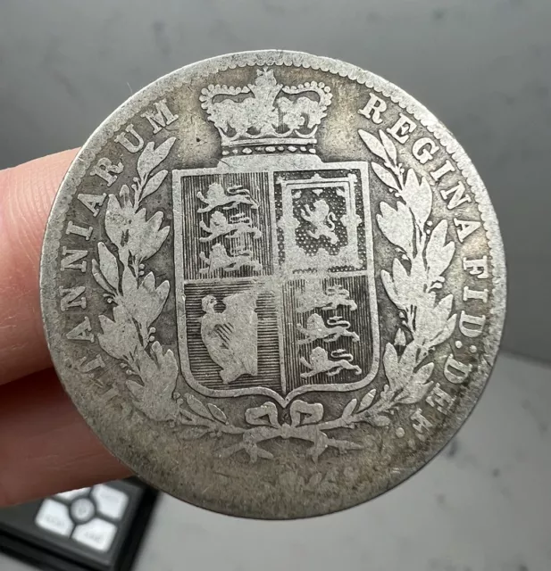 Antique Victorian 1875 Half Crown 925 Solid Silver Coin British