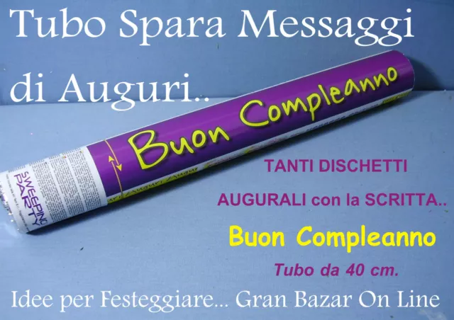 SPARACORIANDOLI MESSAGGIO AUGURI BUON COMPLEANNO 40cm FESTA 18 PARTY EUR  4,80 - PicClick IT