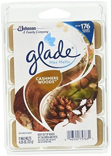 Glade Wax Melts Air Freshener Refill, Cashmere Woods, 11 Count, 4.26 Ounce