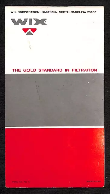 WIX Filter Pocket Product Guide - 10 pg. Blank Note Pad & 1970-71 Calendar NOS 2