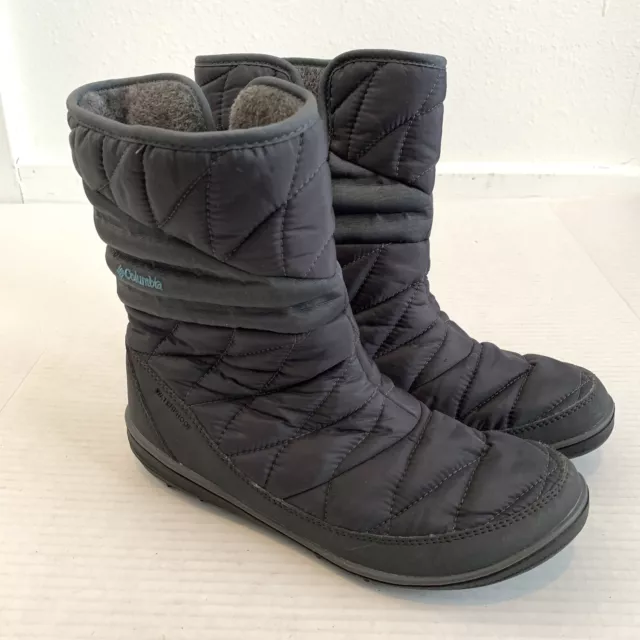 Columbia Womens 7.5 Boots Heavenly Slip II Omni-Heat Grey Side-Zip Snow