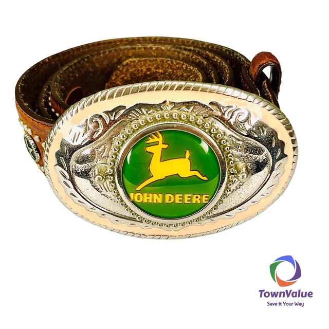 Tony Llama Size 34 John Deere Leather Country Western Belt Buckle Studded
