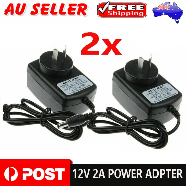 2Pack AC240V to DC12V 2A 24W Adapter Charger Power Supply AU Plug For LED Light