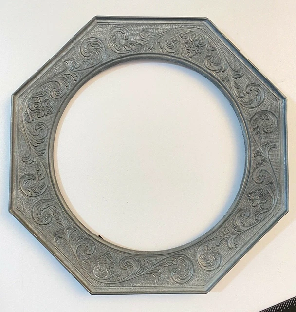 Piastra da appendere a parete cornice in peltro surround - 3 clip da serraggio posteriore vintage