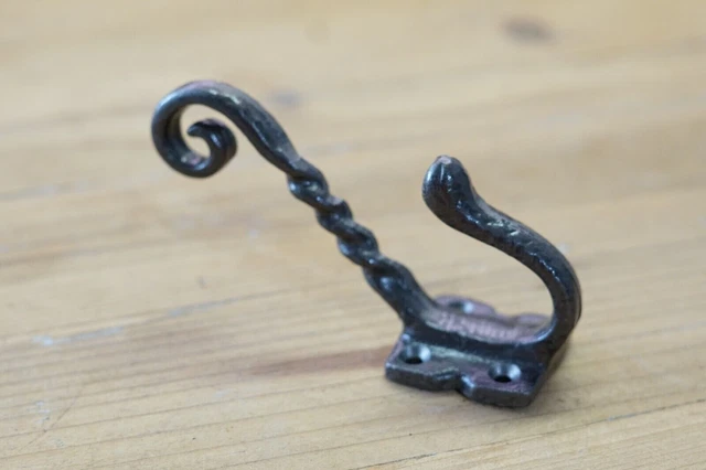 20 Iron Antique Style Coat Hooks Hat Rack Tree Restoration Double Long Fancy Lot 3