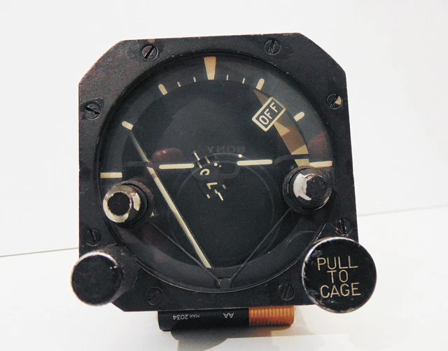1960'S GYRO HORIZON Attitude Indicator, Douglas Lighting, A3