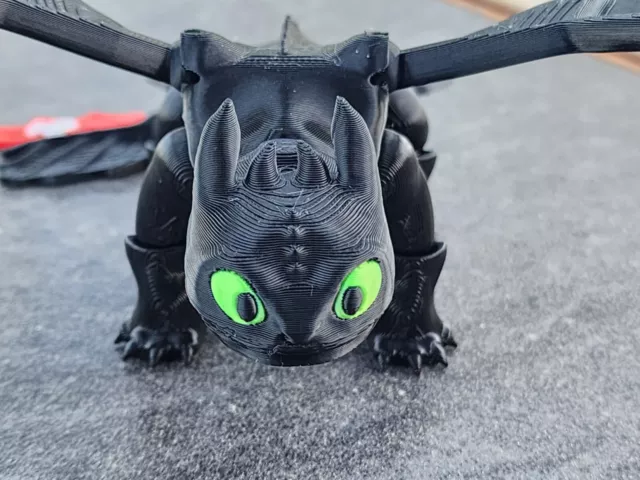 3D Printed How to Train Your Dragon Toothless Multicolor PLA Fully Articulated