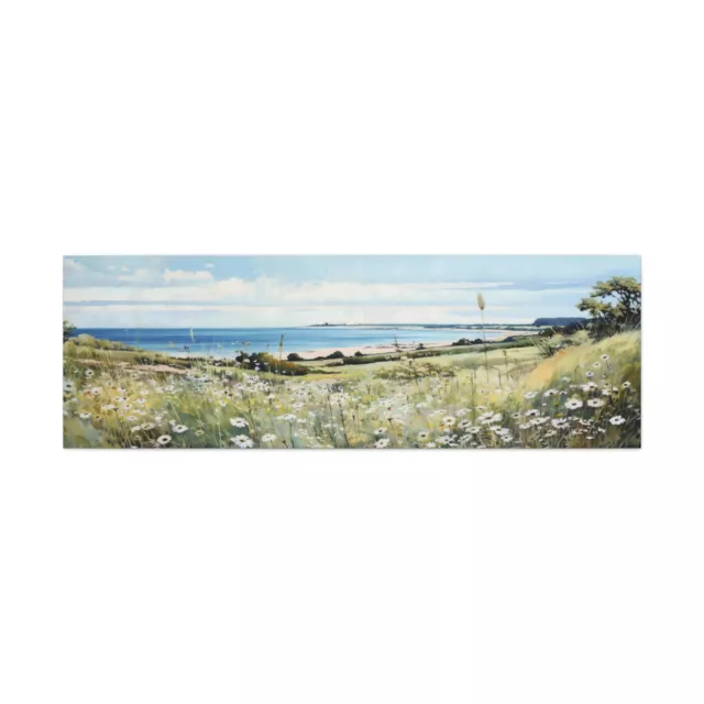 Long Horizontal Sea Ocean Beach Flower Art Landscape Narrow Wide Large Canvas