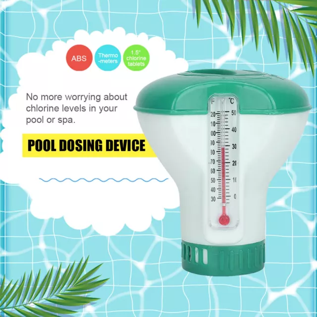 Floating Chlorine Dispenser with Thermometer Swimming Pool Floating Chemical