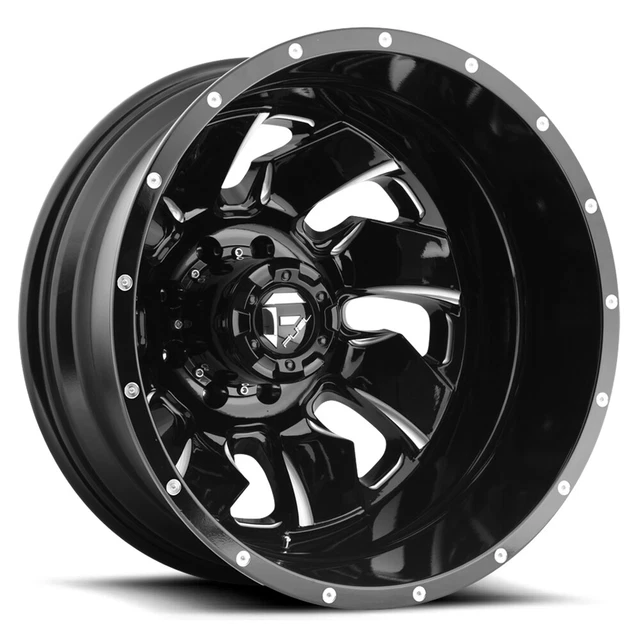 Fuel D574 Cleaver Dually Rear 20x8.25 8x210 Black/Milled Wheel Rim 20" Inch