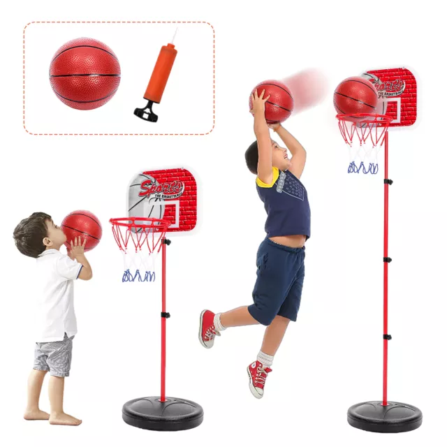 145cm Kids Basketball Hoop Stand Adjustable Height Basketball For Indoor Outdoor