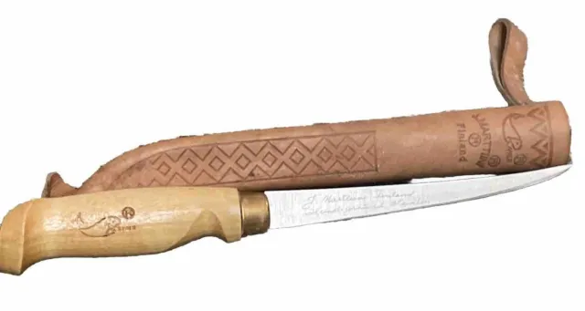 VTG Rapala J. Marttiini Finland 6” Blade Fish Filet Knife w/Leather Sheath