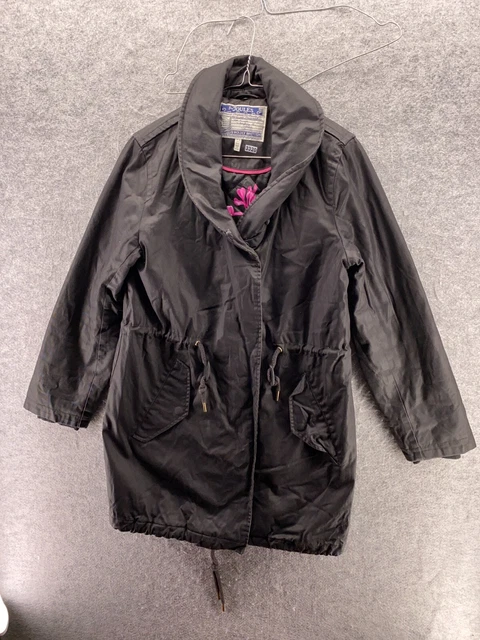 JOULES WOMENS UK10 Small S Finch Black Waxed Swanson Jacket Coat