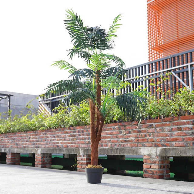 LARGE ARTIFICIAL PALM Tree Realistic Fake Tropical Plant with Pot