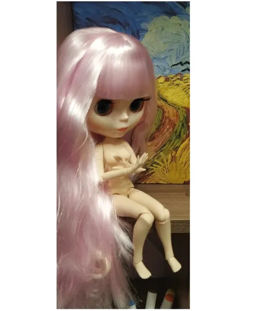 Nuova Moda Bambola Blythe 30 cm Nuda con Corpo Articolato Viso Lucido Bella Bambola