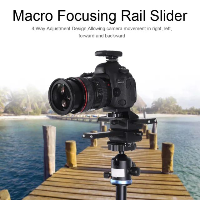 4Way Camera Macro Focusing Rail Slider 1/4' Mounting Screw for Close-up Shooting