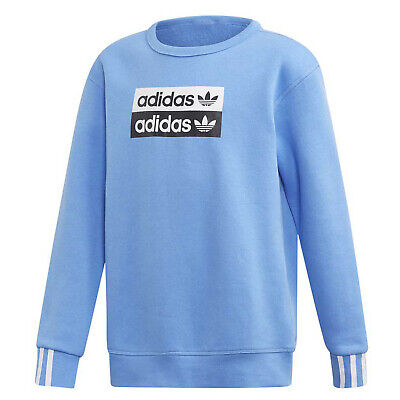 Adidas Originals Crew Sweater Ragazzi Bambini Logo Sweatshirt ED7882 Blu