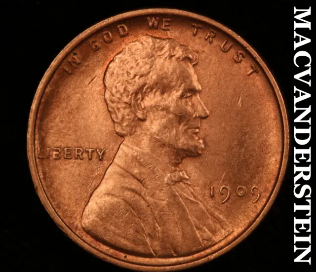1909 VDB Lincoln Wheat Cent-Uncirculated Red Lustrous #N9506