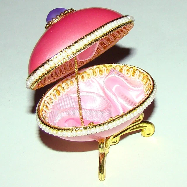 Boîte à Bijoux Œuf Fabergé Style En Coquille - Écrin En Forme De Cœur - Neuf Avec étiquettes