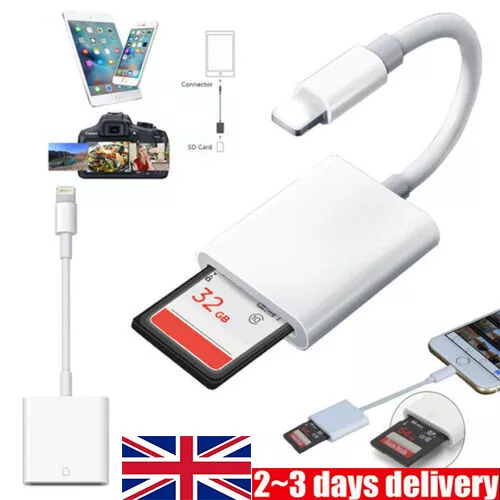 2 in 1 SD Card Reader Adapter Camera Connection Kit for Apple iPad/iPhone UK