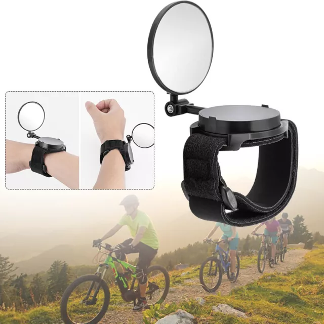 Bike Bicycle Rear View Mirror 360° Degree Rotating Adjustable Belt Wrist Strap 2