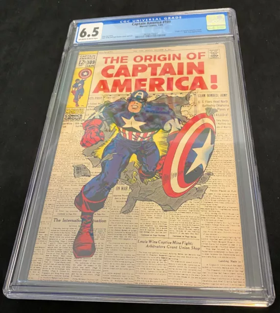 CAPTAIN AMERICA 109 CGC 6.5 ORIGIN RETOLD NICK FURY MARVEL COMICS January 1969