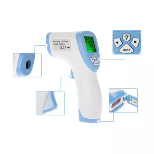 Thermometre Frontal LCD Infrarouge Medical Sans Contact Enfant Bebe Objet Neuf 3