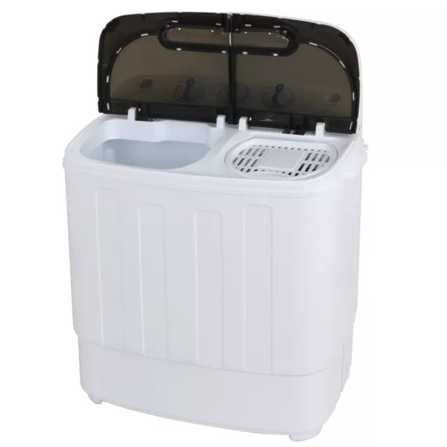 Portable Compact Washing Machine 10lbs Twin Tub Washer Spin Dryer Gravity  Drain
