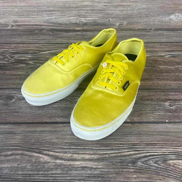 Vans Neon Yellow Tie Up Sneakers Shoes Mens  SZ 10 S101247