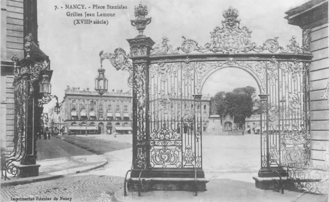 Cp Nancy Place Stanislas Grilles Jean Lamour