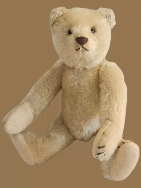 Antiker weisser STEIFF Original Teddy / Teddybär mit Vorkriegs - Knopf, 30 cm