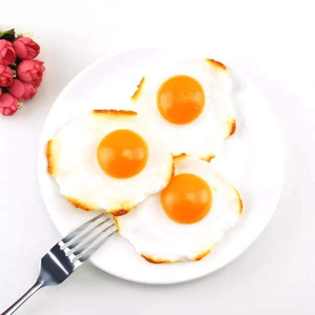 Realistic Display Artificial Fried Eggs Cooked Egg Poached Egg Prank Props