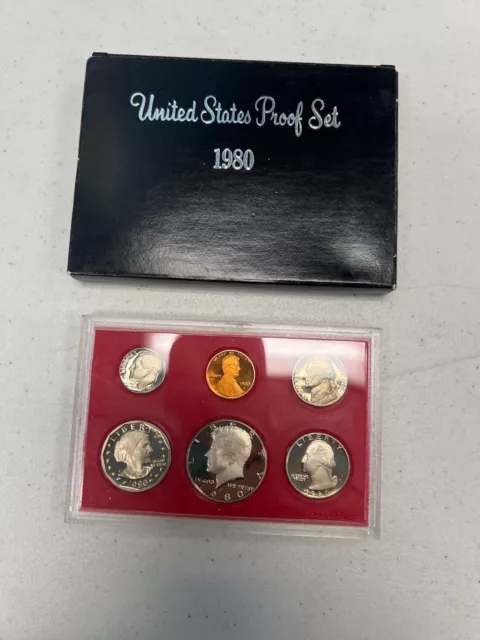 1980 S PROOF Set in Original Box US Mint (6 Coin Set)