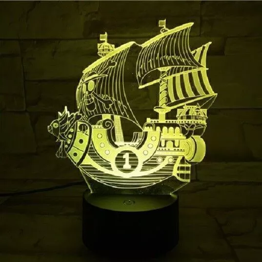 ONE PIECE THOUSAND SUNNY 3D LED Tischlampe Nachtlicht Leselampe Geschenk 7Farbe