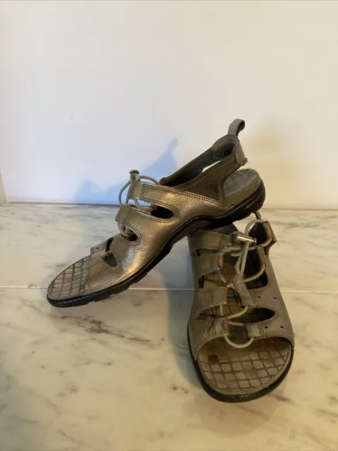 Ecco Womens 39 Sandals Jab Toggle Metallic  Slingback Shoe Walking Comfort Walk