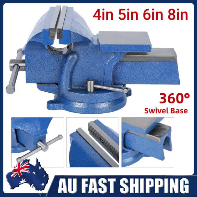 4'' 5'' 6'' 8' Heavy Duty Engineers Bench Vice Clamp Level Swivel Base Steel AU