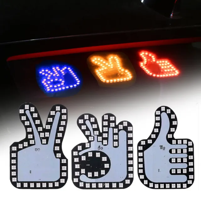 Funny Car Middle Finger Gesture Light with Remote Set