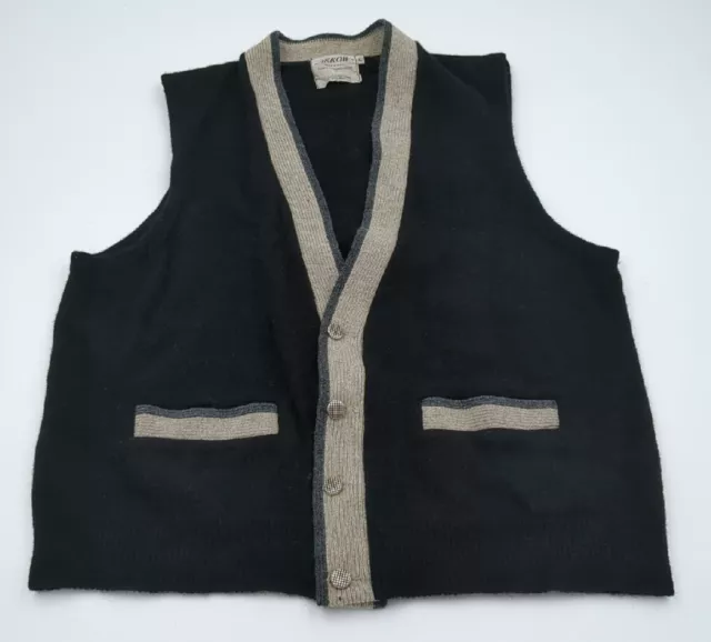Vintage 1950s Arrow Wool Mens Vest Made In USA Mid Century Cardigan 50s