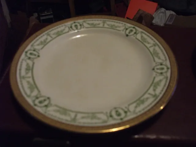 Rare - Small Pair Of Cetem Ware Plates - Green And Gold Pattern 2