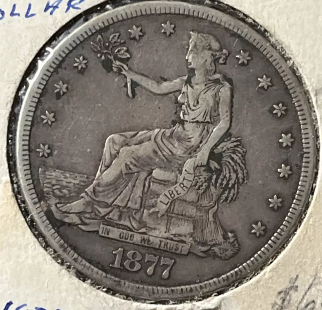 1877 S SILVER TRADE  DOLLAR - Excellent Condition