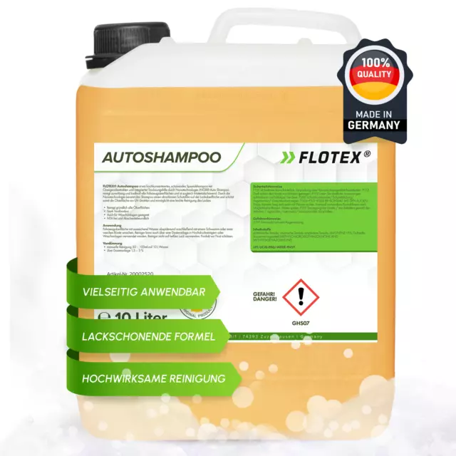 Flotex Autoshampoo Konzentrat, 10L Auto Car Shampoo Lack Schaum Reiniger