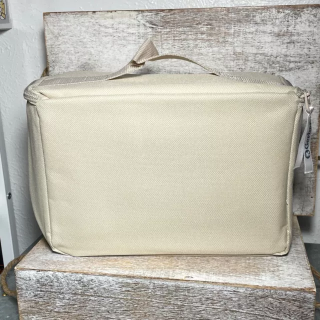 VTG Gerber Cooler Insulated Baby Food Bottle Zipper Bag Solid Tan 9x3.5" NEW