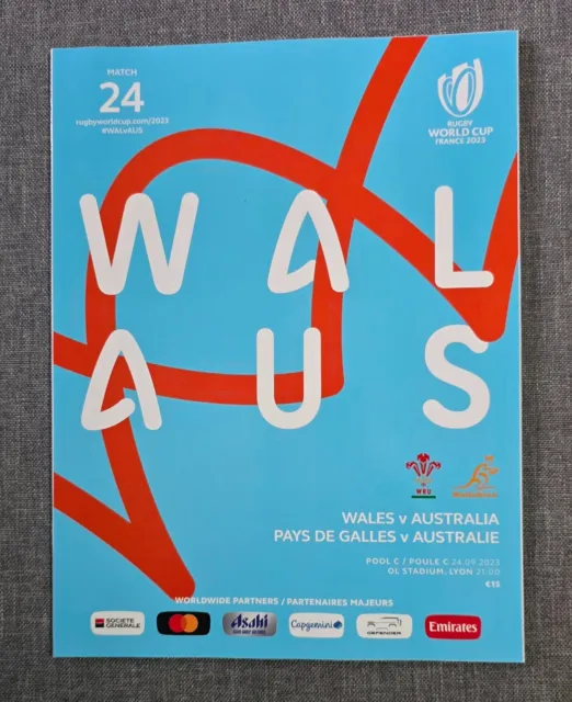 2023 Rugby World Cup Pool C Match Programme, Wales v Australia (Match 24)