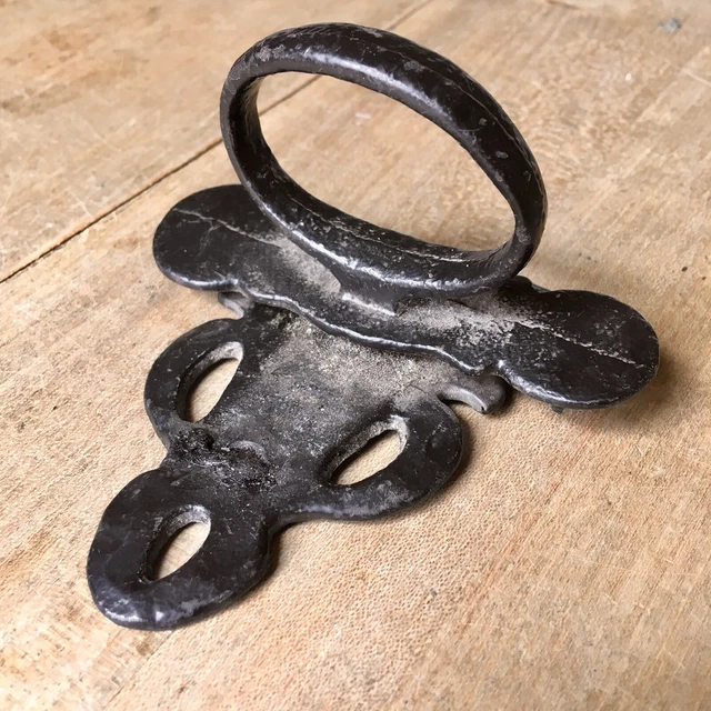Antique Victorian Cast Iron Gate - Door - Window Sash Lock Latch Closure Pull