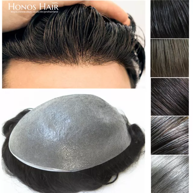 Ultra Thin Skin Hair Replacement System Men Toupee Hairpieces Invisible Wig