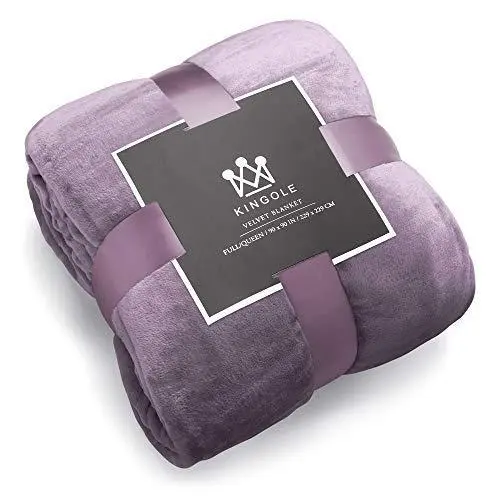 Kingole Flannel Fleece Microfiber Throw Blanket, Luxury Lavender Purple Twin