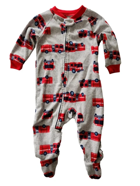 Child of Mine by Carters Baby/Toddler Boys Footed Pajamas Fire Trucks 12M