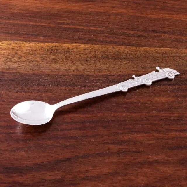 Figural Tiffany Sterling Silver Baby Feeding Spoon Race Cars 2002 No Monogram
