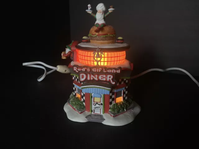 Dept 56 Red's Elf Land Diner 56765 Elf Land North Pole Snow Village Christmas