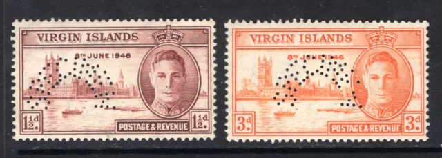 M22551 Virgin Islands/British Virgin Islands 1946 SG122S/3S - Victory SPECIMEN.